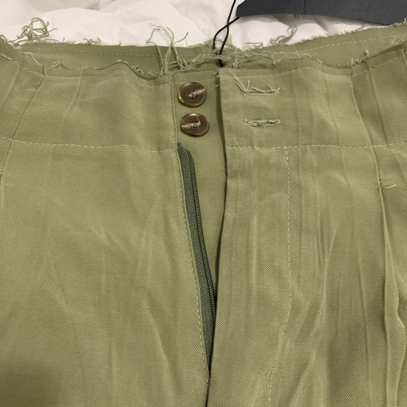 Know One Cares Raw Cuffed Pants Green Large NWT velvety dress pants - Picture 3 of 8